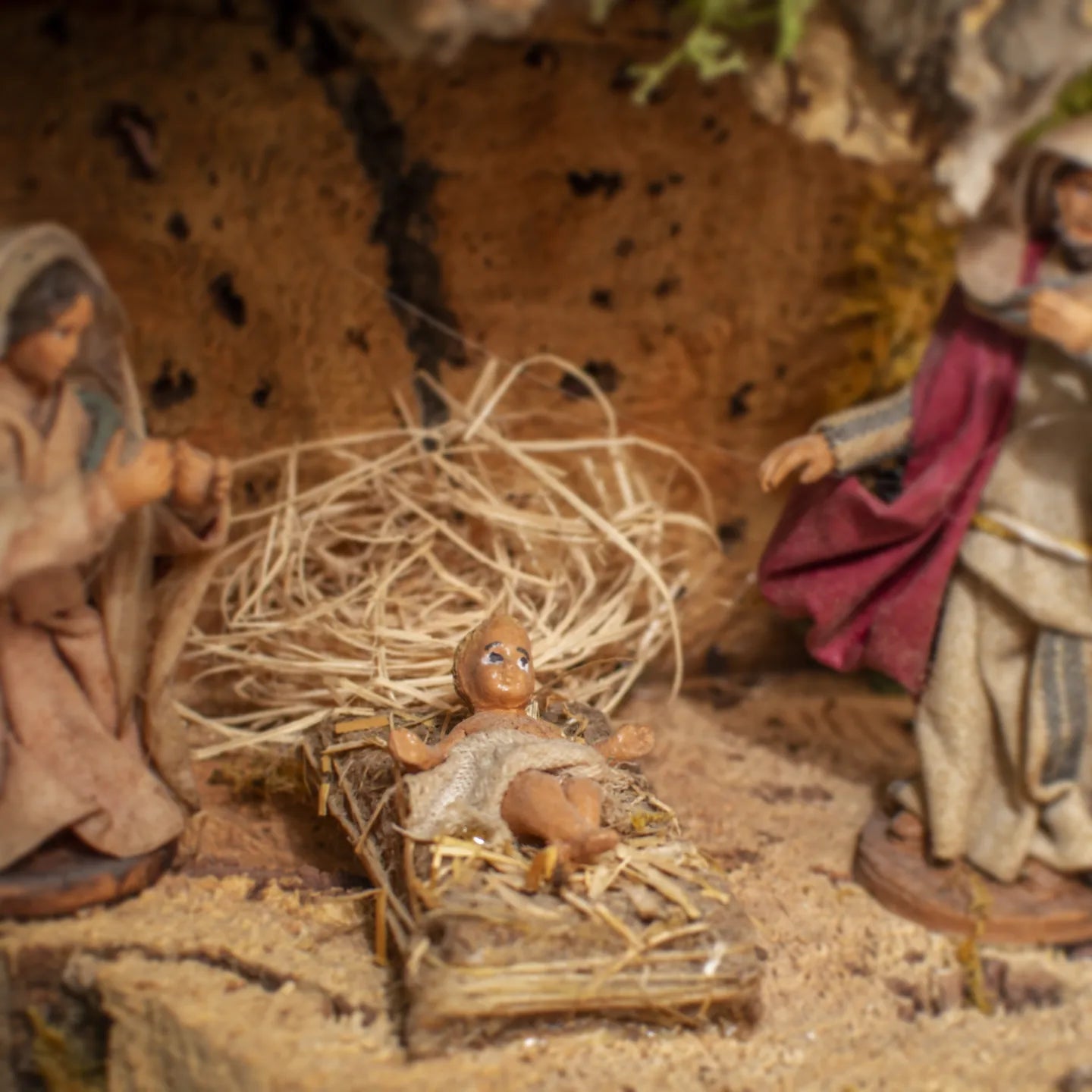 PRESEPE DA PARETE GRANDE COMPLETO CON PASTORI TERRACOTTA